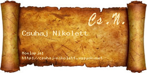 Csuhaj Nikolett névjegykártya