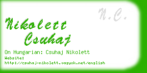 nikolett csuhaj business card